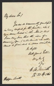 Letter from William Meridith to James Curtis Booth