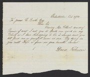 Letter from David Robinson to James Curtis Booth