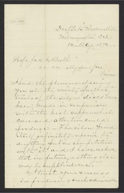 Letter from Lieut. Com'dr J. D. Marvin to James Curtis Booth, May 14, 1872