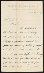Letter from W. W. Montgomery to James Curtis Booth, October 10, 1885