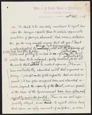 Letter from James Curtis Booth to Daniel M. Fox, October 20, 1886