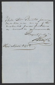 Letter from Bailey & Co. to James Curtis Booth, April 23, 1856