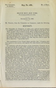 Branch mint, New York : to accompany bill H.R. no. 294 : September 14, 1850