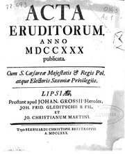 Acta eruditorum anno MDCCXXX publicata   