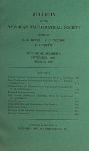 Bulletin of the American Mathematical Society Volu