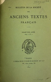 Bulletin de la Société des anciens textes français