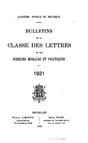 Bulletins de la Classe des lettres et des sciences...