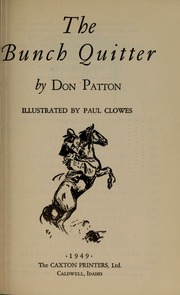 Cover of edition bunchquitter00patt