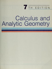 Cover of edition calculusanalytic7ththom