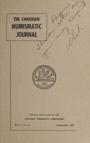 The Canadian Numismatic Journal: Vol.2 No.9
