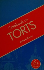 Cover of edition casebookontorts0000kidn_p3r1