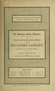 The Hamilton Palace libraries. Catalogue of the fo