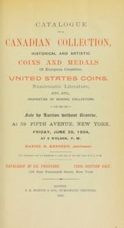 Catalogue of a Canadian collection ... United States coins ... [06/29/1894]