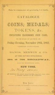  Catalogue of coins, medals, tokens ... [11/28/1862]