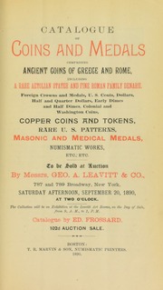Catalogue of coins and medals ... [09/20/1890]
