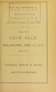 Catalogue of a collection of American and foreign coins and medals ... [04/15/1879]