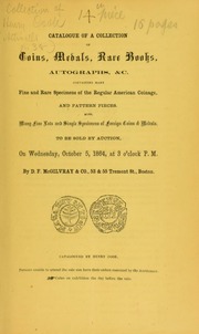 Catalogue of a collection of coins, medals, rare books, autographs... [10/05/1864]