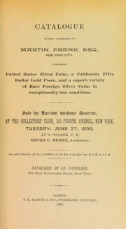 Catalogue of the collection of Martin Frank ... [06/27/1899]
