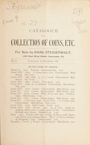 Catalogue of a collection of coins, etc. [Fixed price list number 27, September 1891]