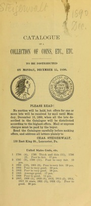 Catalogue of a collection of coins, etc., etc. [12/15/1890]