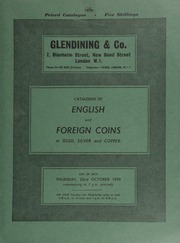 Catalogue of English and foreign coins, in gold, silver, and copper, [including] 413 sovereigns and half-sovereigns from the Ballsbridge (Dublin) Hoard (1968); [and] a collection of 19th century tokens, [mostly] in silver; [etc.] ... [10/22/1970]