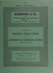 Catalogue of English gold coins, also ancient, [including] Roman and Byzantine gold; Roman Imperial large and middle brass, [and] Greek coins, [as well as] foreign coins, in gold, and silver ... [11/23/1966]