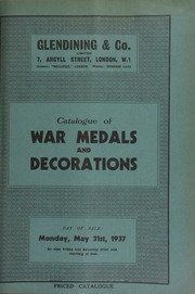 Catalogue of military and naval medals, decorations, etc., including a Military General Service medal with ten bars; the Royal Air Force Cross 1918, \awarded for valor, courage, or devotion to duty;\ Khedive's Sudan Medal, 4 bars, Nyima, Katifa, Nyam Nyam, Jerok; [etc.] ... [05/31/1937]