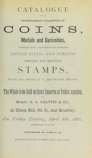 Catalogue of a miscellaneous collection of coins, medals and curiosities ... [04/08/1881]
