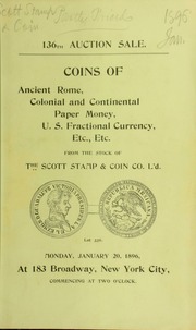 Catalogue of selections from the stock of the Scott Stamp & Coin Co. L'd., discontinuing the coin and medal department of their business. [01/20/1896]
