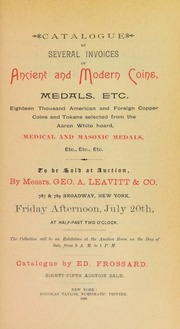 Catalogue of several invoices of ancient and modern coins, medals, etc. ... [07/20/1888]