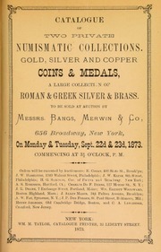 Catalogue of two private numismatic collections. [09/22/1873]