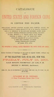 Catalogue of United States and foreign coins in copper and silver. [07/19/1901]