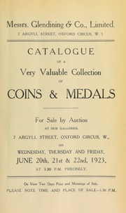Catalogue of a very valuable collection of coins & medals, including [property] sold by order of the representatives of a collector deceased; the 2nd portion of the collection formed by the late E.S. Morris, Esq.; and other properties ... [06/20/1923]