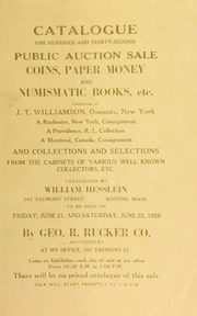 Catalogue : one hundred and thirty-second public auction sale. [06/21/1929]