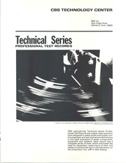 CBS Records Technical Series Professional Test Rec...