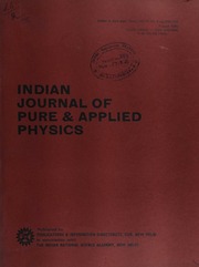 Indian Journal Of Pure & Applied Physics Vol  18 N...