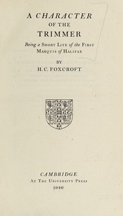 Cover of edition characteroftrimm0000foxc