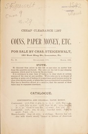 Cheap clearance list of coins, paper money, etc. [Fixed price list number 29, March 1892]