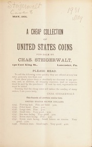 A cheap collection of United States coins. [Fixed Price List, May 1901]