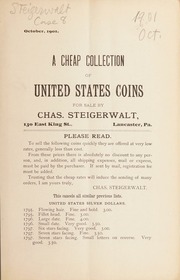 A cheap collection of United States coins. [Fixed Price List, October 1901]