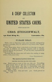 A Cheap Collection of United States Coins, 1901