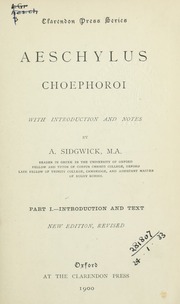 Cover of edition choephoroiwitned00aescuoft