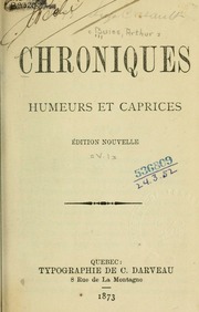 Cover of edition chroniqueshumeur01buie