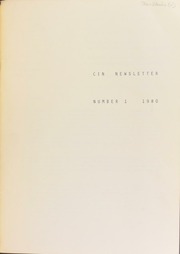 CIN Newsletter 1 (July 1980) : lettre d'information / Ed. H.A. Cahn.