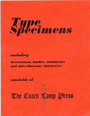 Coach Lamp Press Type Specimens