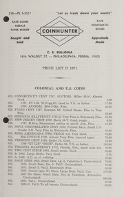 Coin Hunter Fixed Price List II: 1971