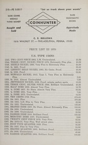 Coin Hunter Fixed Price List III: 1970