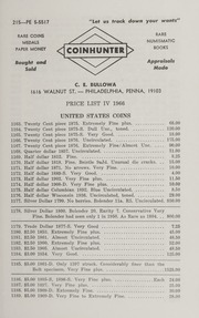 Coin Hunter Fixed Price List IV: 1966