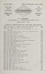 Coin Hunter Fixed Price List I: 1965