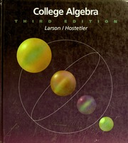 Cover of edition collegealgebra00lars
